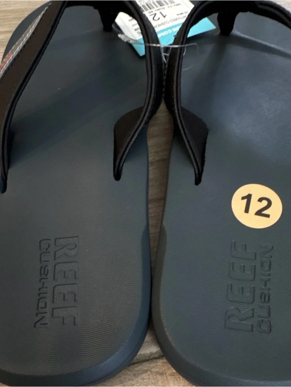 Reef Cushion Comfort Cushioned Flip Flop Sandals Black/Gray Men 12